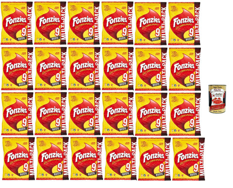 Fonzies Gli Originali Multi-Pack 24 x 211g | 9 Mini Bags Each, Corn Snack Cheese Flavour, Crispy Not Fried - Mega Supply Party School Office 5.064kg + Italian Gourmet Polpa