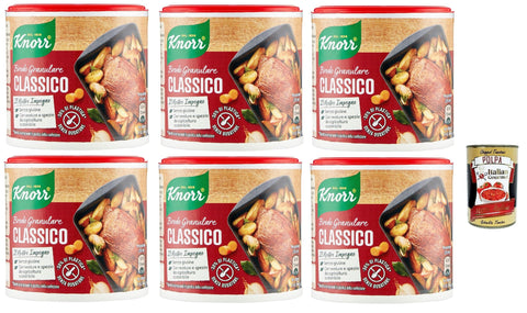 Knorr Brodo Granulare Classico Granulated Broth, 6 x 150 g, Sustainable Vegetable Broth, Gluten-Free, Lactose and Preservatives, Ideal for Soups and Grilled Meat + Italian Gourmet Polpa 400 g