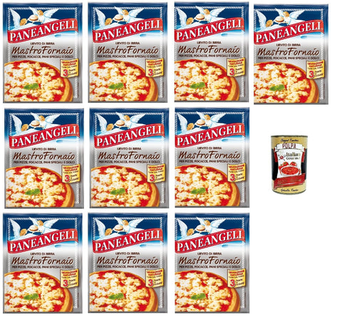 Paneangeli Lievito di Birra Mastro Fornaio - Brewer's Yeast - Versatile Dehydrated Yeast for Savoury and Sweet Foods - 10 x 21 g (3 Bags of 7 g) + Italian Gourmet Polpa 400 g