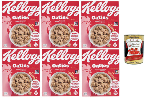 Kellogg's Oaties Original Avena Croccante Crispy Oats 6 x 360 g + Italian Gourmet Polpa 400 g