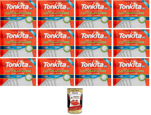 Tonkita Panni Cattura Polvere Dust Cloths Electrostatic Cloths Pack of 20 + Italian Gourmet Polpa 400 g