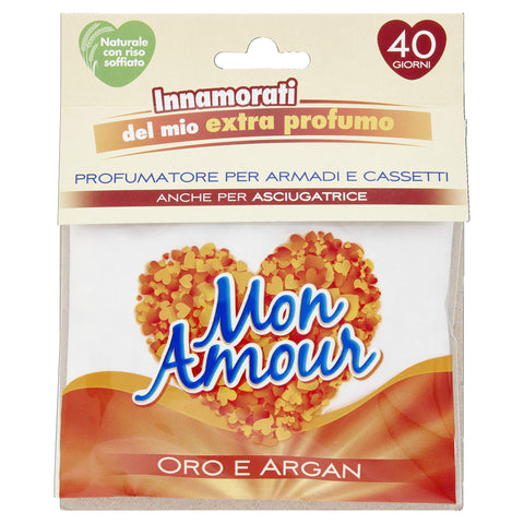 Mon Amour - Air Freshener for Cabinets and Drawers, Argan Gold, Extra Perfume - 1 Sachet x 20g