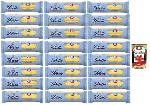 Voiello Pasta Il Gran Spaghetto n.105, 100% Italian Wheat, Bronze Drawing, 24 x 500 g + Italian Gourmet Polpa 400 g