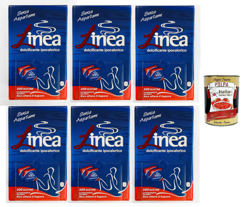 LINEA Dolcificante - 300 bustine da 0.8g sweetener line - 300 bags of 0.8g 6 x 240g + Italian Gourmet polpa 400g