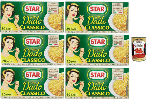 Star il mio Dado Classico 20 Dadi, Soup Cube, Broth, Classic, Rich in Flavour, 6 x 200 g + Italian Gourmet Polpa 400 g
