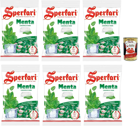Sperlari Menta, Caramelle Alla Menta, Coin Sweets, Lollies Sweets. 6 x 500 g + Italian Gourmet Polpa 400 g
