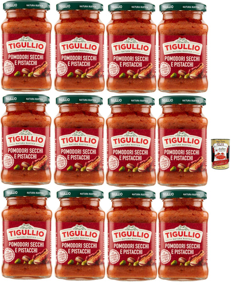Star Tigullio: "Gran Pesto Pomodori Secchi e Pistacchi" Dried Tomatoes and Pistachio Pesto - 12 x 190g + Italian Gourmet Polpa 400g