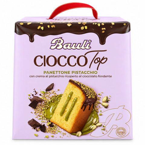 3x Bauli CioccoTop Panettone Pistacchio con Cioccolato Fondente Pistachio with Dark Chocolate 750 g