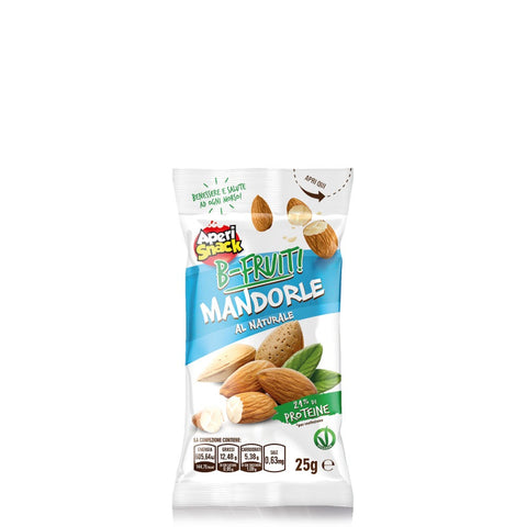 Aperisnack B-Fruit Mandorle Naturali Sgusciate Natural Shelled Almonds 20 Single-Serve Snacks of 25g