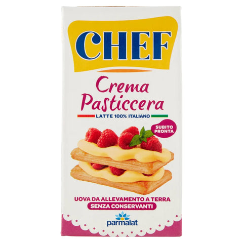 12x Parmalat Chef Crema Pasticcera Pudding Cream for Cakes Ready Ready 530 g Desserts Pastry Product Gluten Free Free from Preservatives Dessert Sauces
