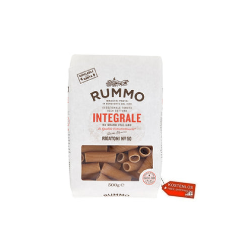 16x Rummo Integrale Rigatoni N° 50 100% Italian whole durum wheat semolina 500 g