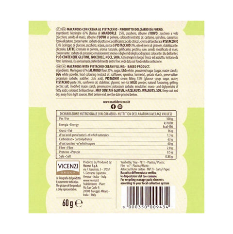 4x Vicenzi Macaron al Pistacchio Pistachio Macaron 60gr