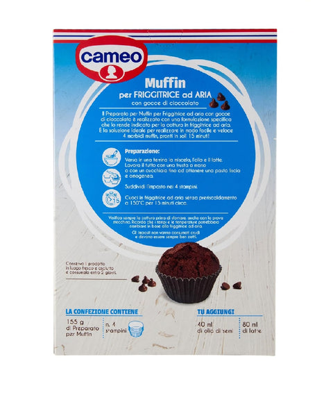 3x Cameo Preparato per Muffin per friggitrice ad aria con gocce di cioccolato Chocolate chip muffin mix for air fryer, 155g