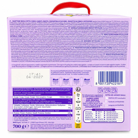 3x Bauli Il Panettone Limoncè with Limoncè-flavored cream 700 g
