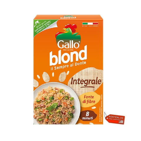12x Gallo Riso Blonde Integrale Brown rice blond brown 8 minutes 1kg