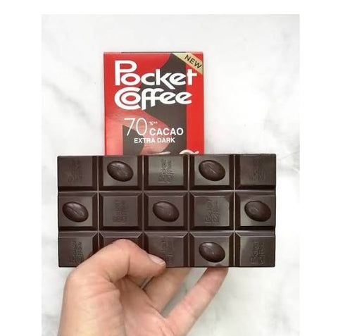 8x Pocket Coffee - Tavoletta di cioccolato extra fondente con ripieno al caffè Extra dark chocolate bar with coffee filling 90 g