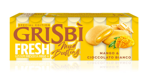 3x Vicenzi Grisbì Mango e Cioccolato bianco Mango and white chocolate cream-filled biscuits 112g