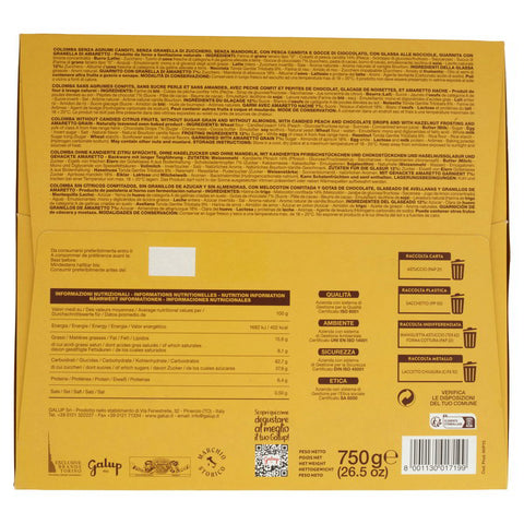 GALUP La Colomba Amaretto, cioccolato e pesca Easter Colomba with Amaretto, Chocolate and Peach 750g