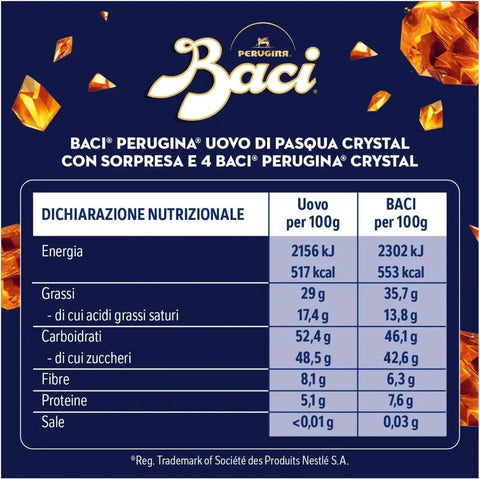 3x Baci Perugina Uovo Pasqua Crystal 265g