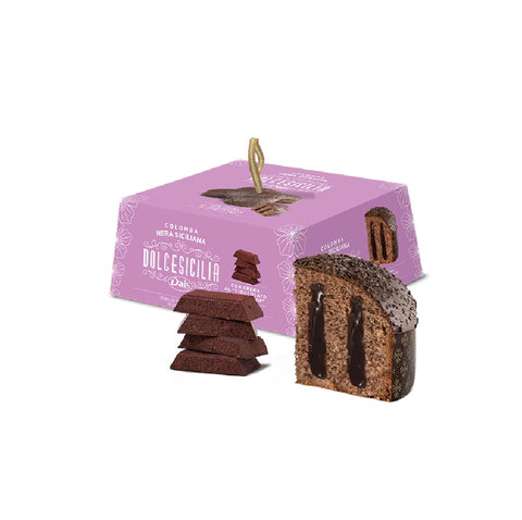 Dais Colomba Nera Siciliana farcita e ricoperta al cioccolato di Modica filled and covered with Modica chocolate 800g