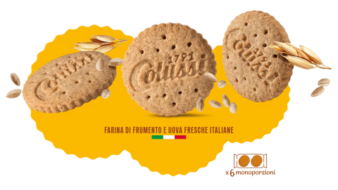 6x Colussi Biscotti Integrali con Chicchi di Orzo Wholemeal Biscuits with Barley Grains 288g