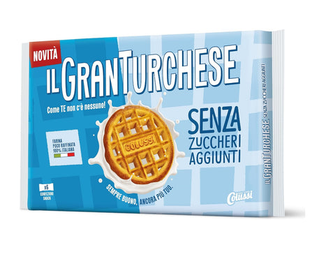 3x GranTurchese Senza Zuccheri Aggiunti Shortbread Biscuits with Holes, Italian Flour 340g 6 Freshness-Saving Packs