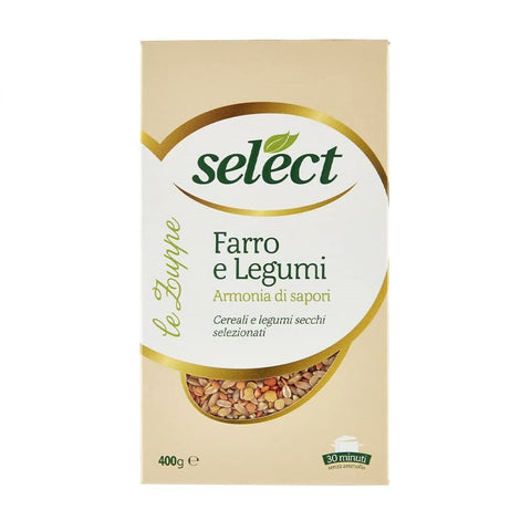 Select Le Zuppe Farro e Legumi Selected Cereals and Selected Dried Legumes 400g pack