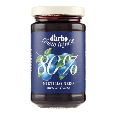 d'arbo Spreadable cream d'arbo Gusto Infinito Mirtillo Nero Spreadable Blueberry Cream Fruit Spreads 80% Fruit 250g