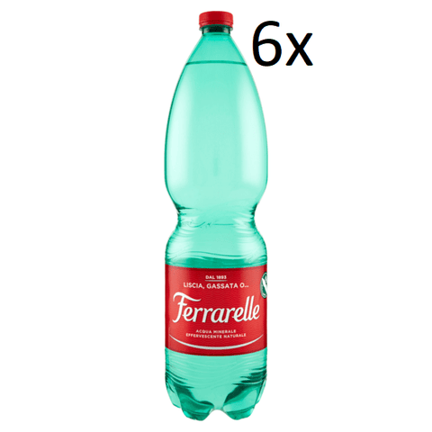 6x Ferrarelle Acqua Minerale Effervescente Sparkling mineral water natural 1,5L - Italian Gourmet UK