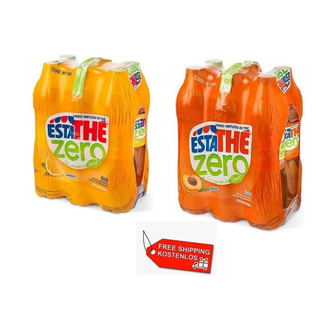 Test pack Estathè Zero Lemon & Peach Italian iced tea 12x1.5L - Italian Gourmet UK