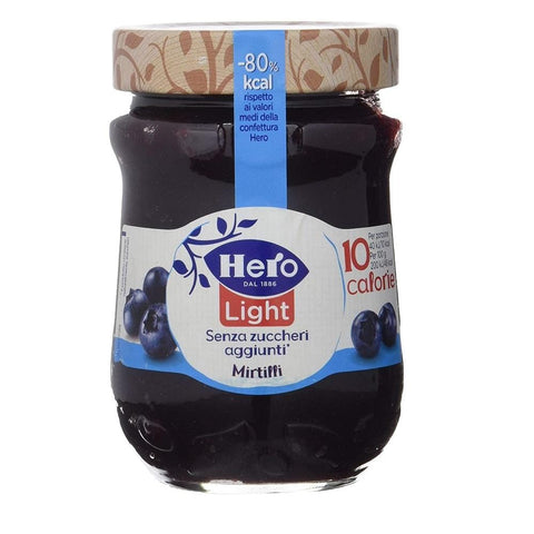 Hero Marmellata Mirtilli Light Blueberries jam 280g - Italian Gourmet UK