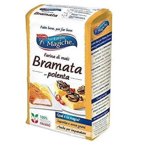 Lo Conte Le Farine Magiche Farina Di Mais Bramata Corn Flour for Polenta 1Kg - Italian Gourmet UK