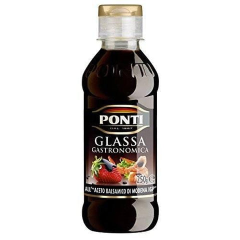 Ponti glassa aceto balsamico Glaze with Balsamic Vinegar (250ml) gluten free - Italian Gourmet UK