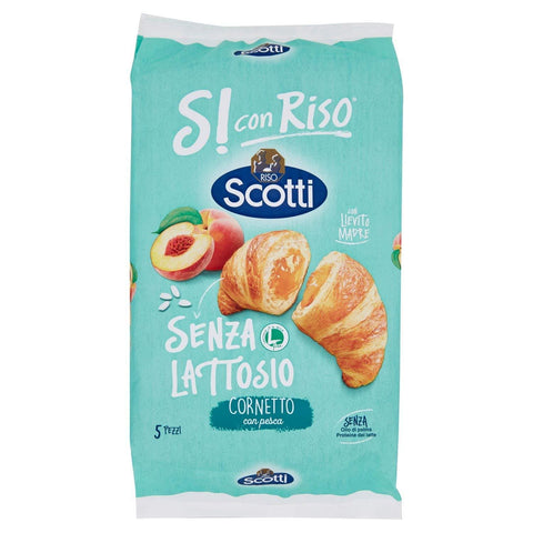 Riso Scotti Cornetto alla pesca peach croissants 240g lactose-free - Italian Gourmet UK