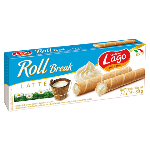 5x Gastone Lago I Wafer  Roll Break Latte Milk 80g  SPECIAL OFFER