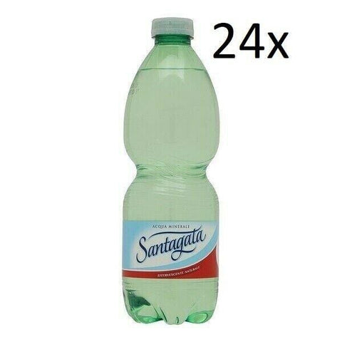 24x Santagata Acqua Minerale Effervescente Sparkling mineral water natural 0,5Lt - Italian Gourmet UK