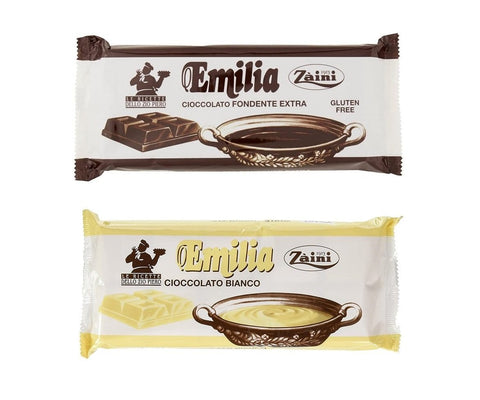 Test pack Zaini Emilia Blocchi di cioccolato Black & White chocolate blocks 2x1kg - Italian Gourmet UK